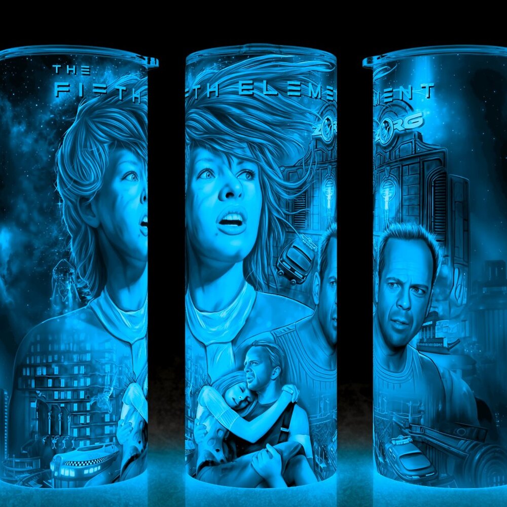 Glow in the Dark The Fifth Element 90s Bruce Willis SciFi Movie Cup Mug Tumbler